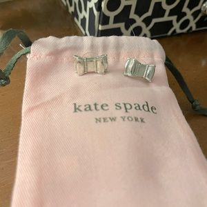 Silver Kate spade bow earrings